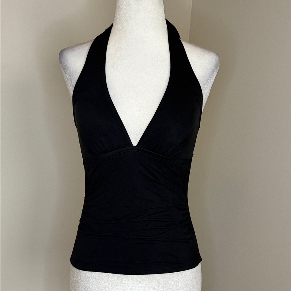 White House Black Market Halter Tankini Black Top size Xs